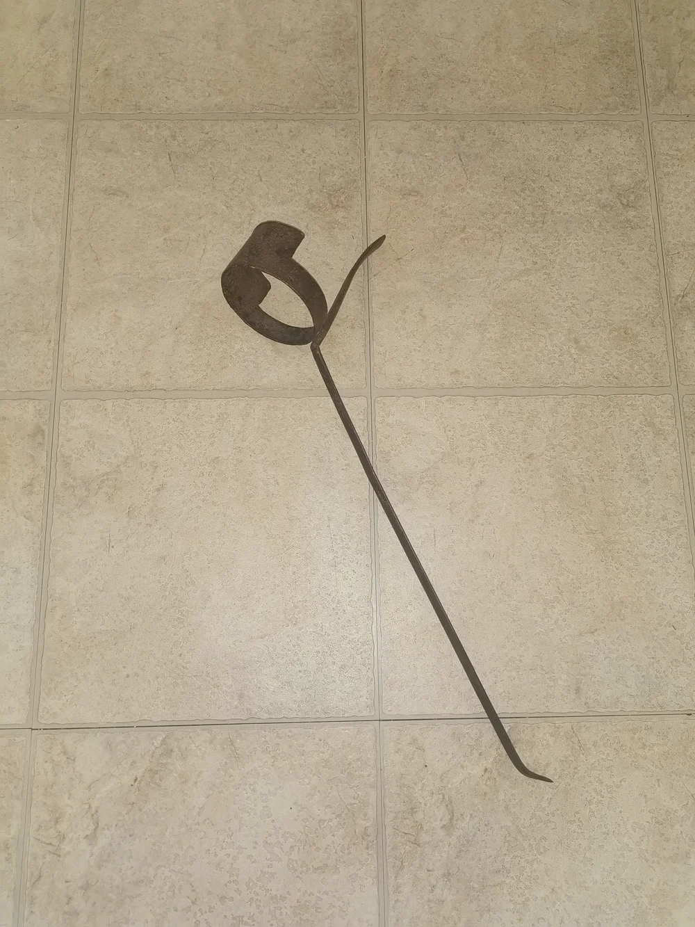 18th Century Wrought Iron Hearth Tool Forged Primitive Fireplace